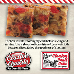 Raisins, cherries, pineapple, and candied citrus in Claxton Fruit Cake closeup.