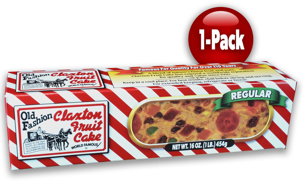 Claxton Fruit Cake sliced-on-plate pairs with coffee or tea.