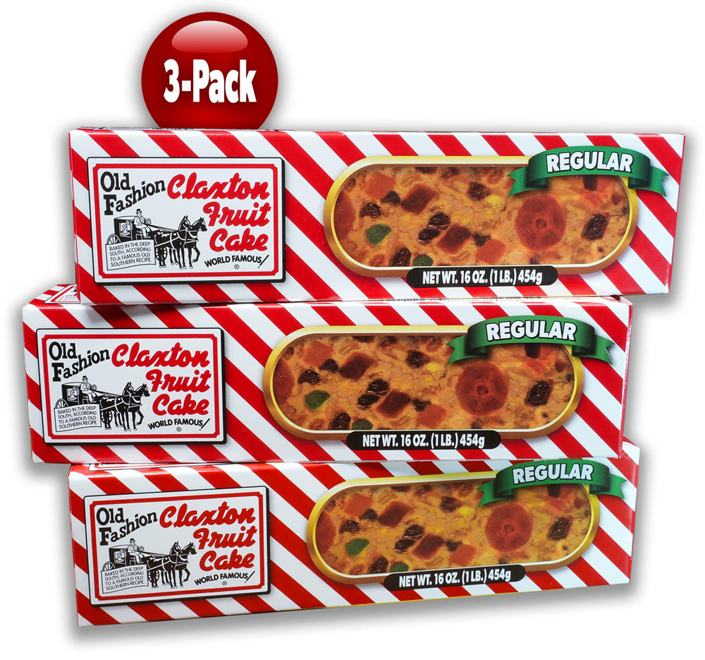 Claxton Fruit Cake World Famous heritage noted at a historic fair display.