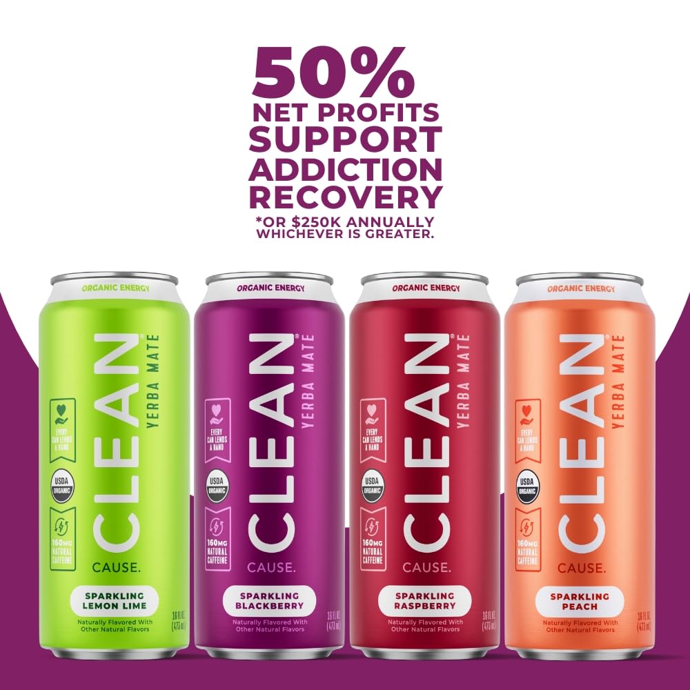 CLEAN CAUSE low calorie Yerba Mate label close-up
