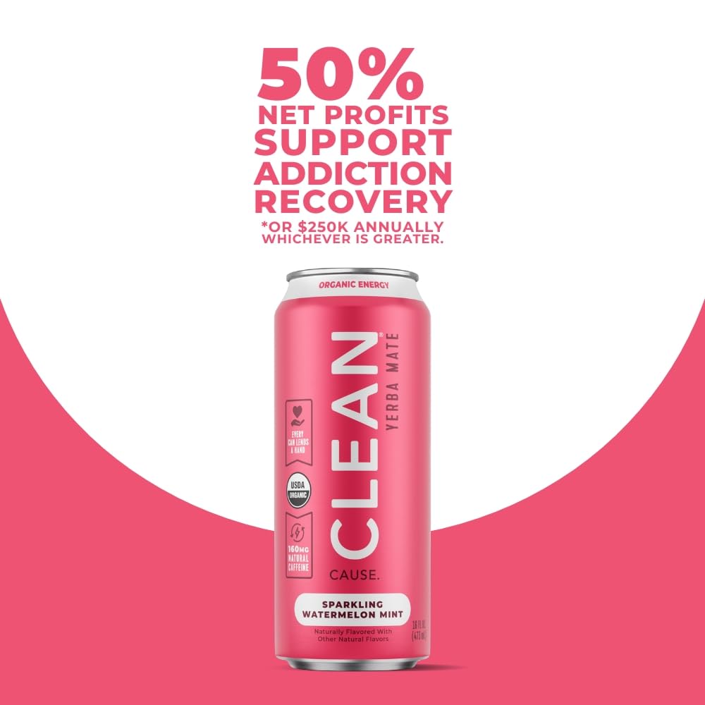 CLEAN CAUSE nutrition panel highlights low calories and low sugar.
