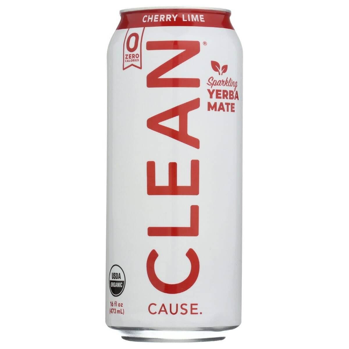 Clean Cause Organic Sparkling Cherry Lime Yerba Mate bottle for a refreshing afternoon break.