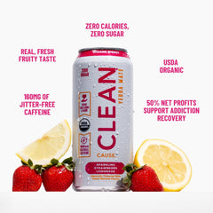 Clean Cause USDA Organic certification badge on the can