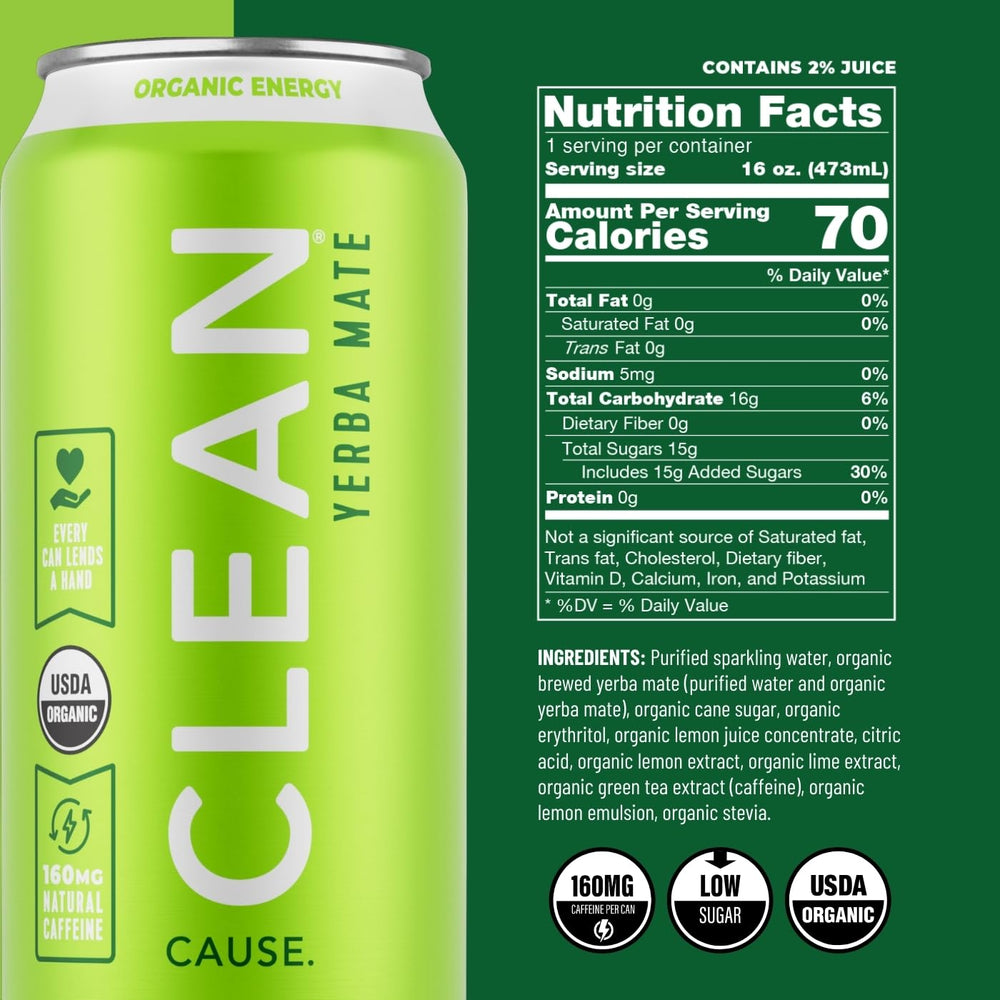 CLEAN CAUSE organic ingredients label confirms USDA Organic certification.