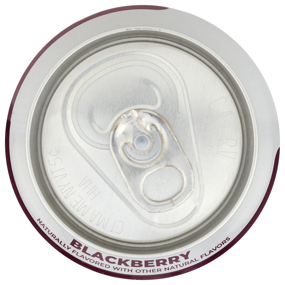 Hand holding Clean Cause Blackberry can for convenient caffeine boost