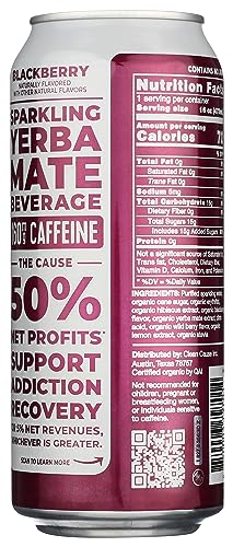 Close-up of Clean Cause Blackberry label showcases organic ingredients