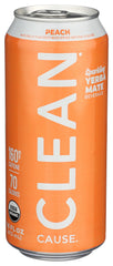 Clean Cause Yerba Mate Energy Drink Peach bottle for a refreshing on-the-go boost
