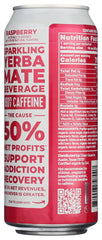 Close-up of Clean Cause Raspberry label highlighting natural ingredients.