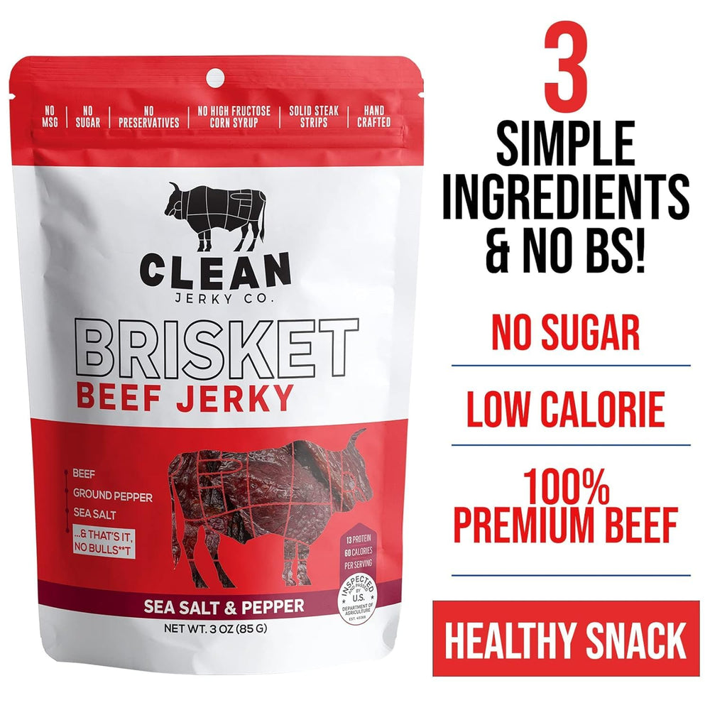 Clean Jerky Co simple seasoning shot with salt and pepper