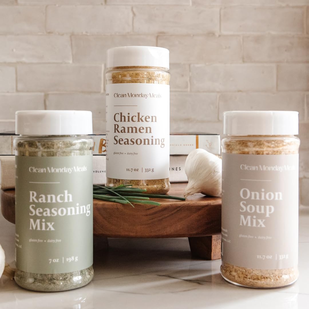Chicken Ramen seasoning jar by Clean Monday Meals for noodles and soups