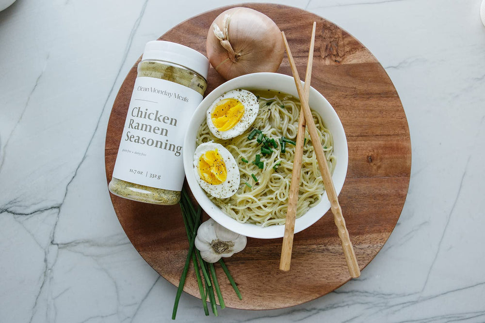 Clean Monday Meals ramen with broth delivers rich aroma and depth