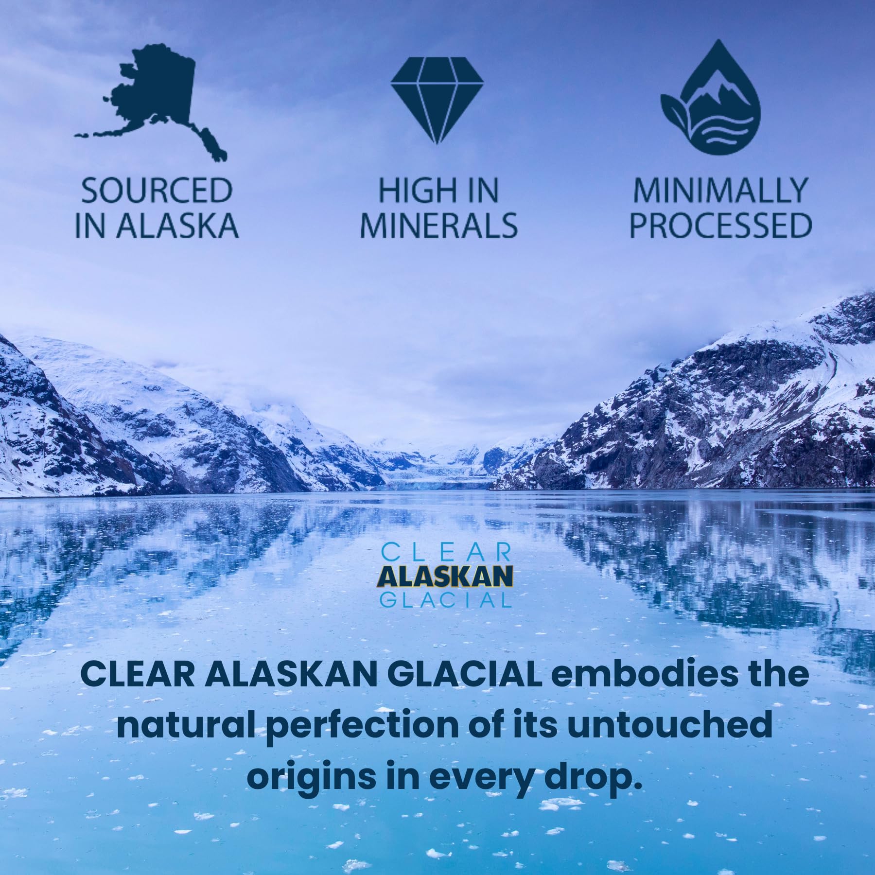 Clear Alaskan Glacial pack of 12 aluminum bottles for convenient family hydration