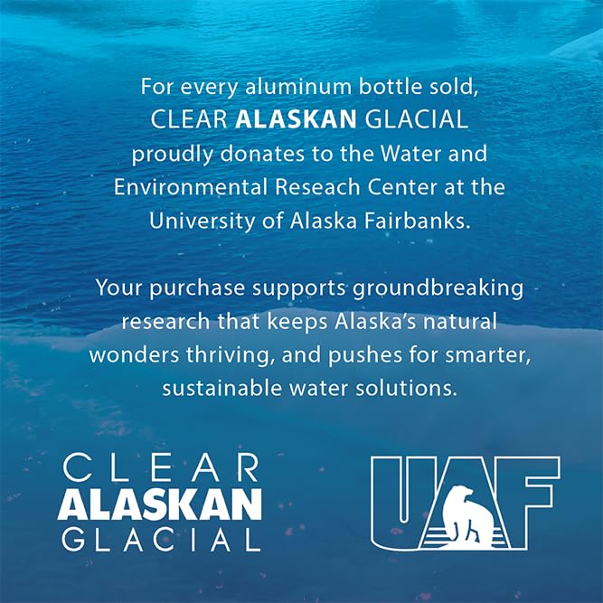 Clear Alaskan Glacial water stored in fridge remains cold and ready to drink