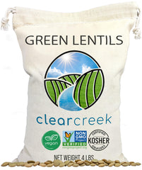 CLEAR CREEK Green Lentils bulk pack for a versatile pantry staple.