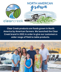 CLEAR CREEK vegan kosher non-gmo label signals plant-based ingredients