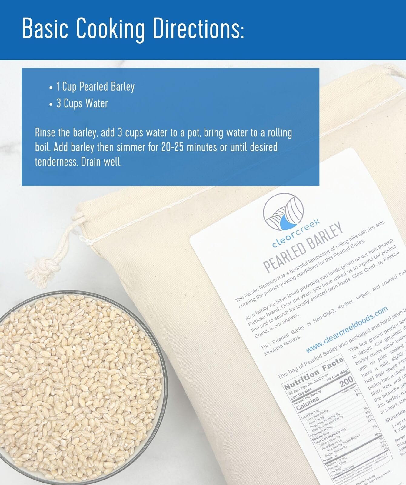 CLEAR CREEK Pearl Barley field shows North American sourcing