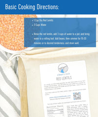 CLEAR CREEK red lentils close-up beans highlight non-GMO status