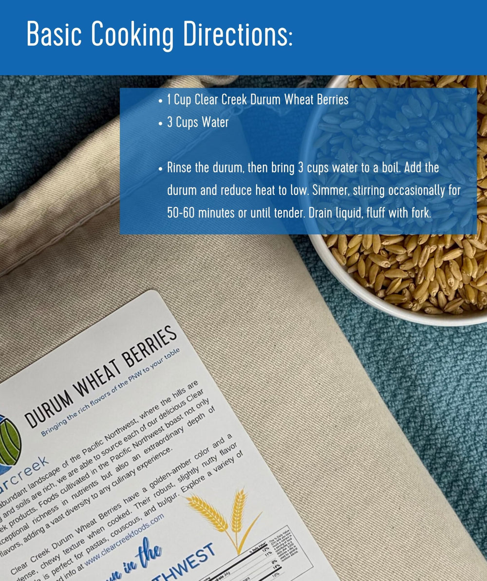 Close view of semolina flour milled from Clear Creek durum berries.
