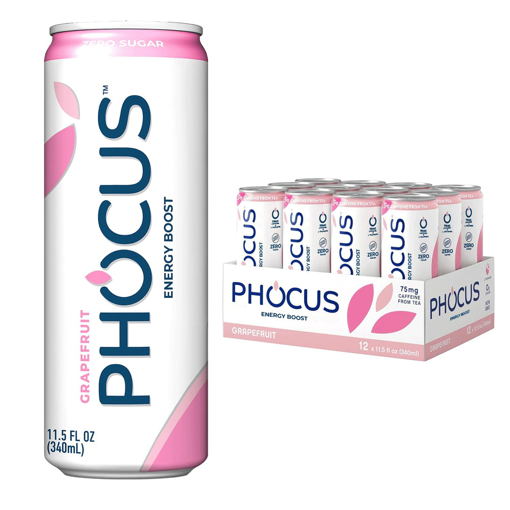 PHOCUS grapefruit can showcases natural caffeine for focused energy.