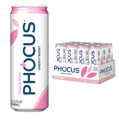 PHOCUS grapefruit can showcases natural caffeine for focused energy.
