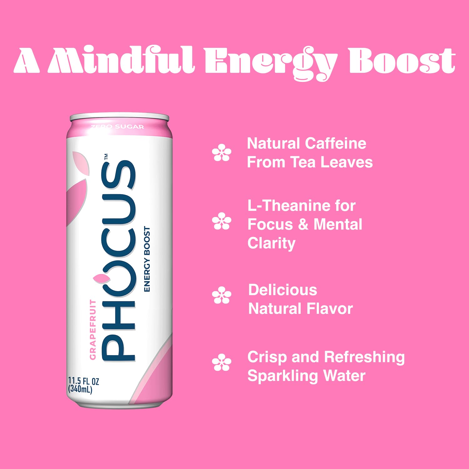 PHOCUS grapefruit can on a desk signals quick energy for work.