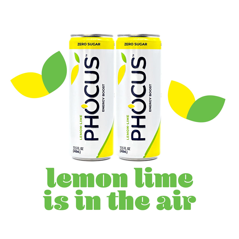PHOCUS Lemon Lime being poured into a glass for on-the-go energy.