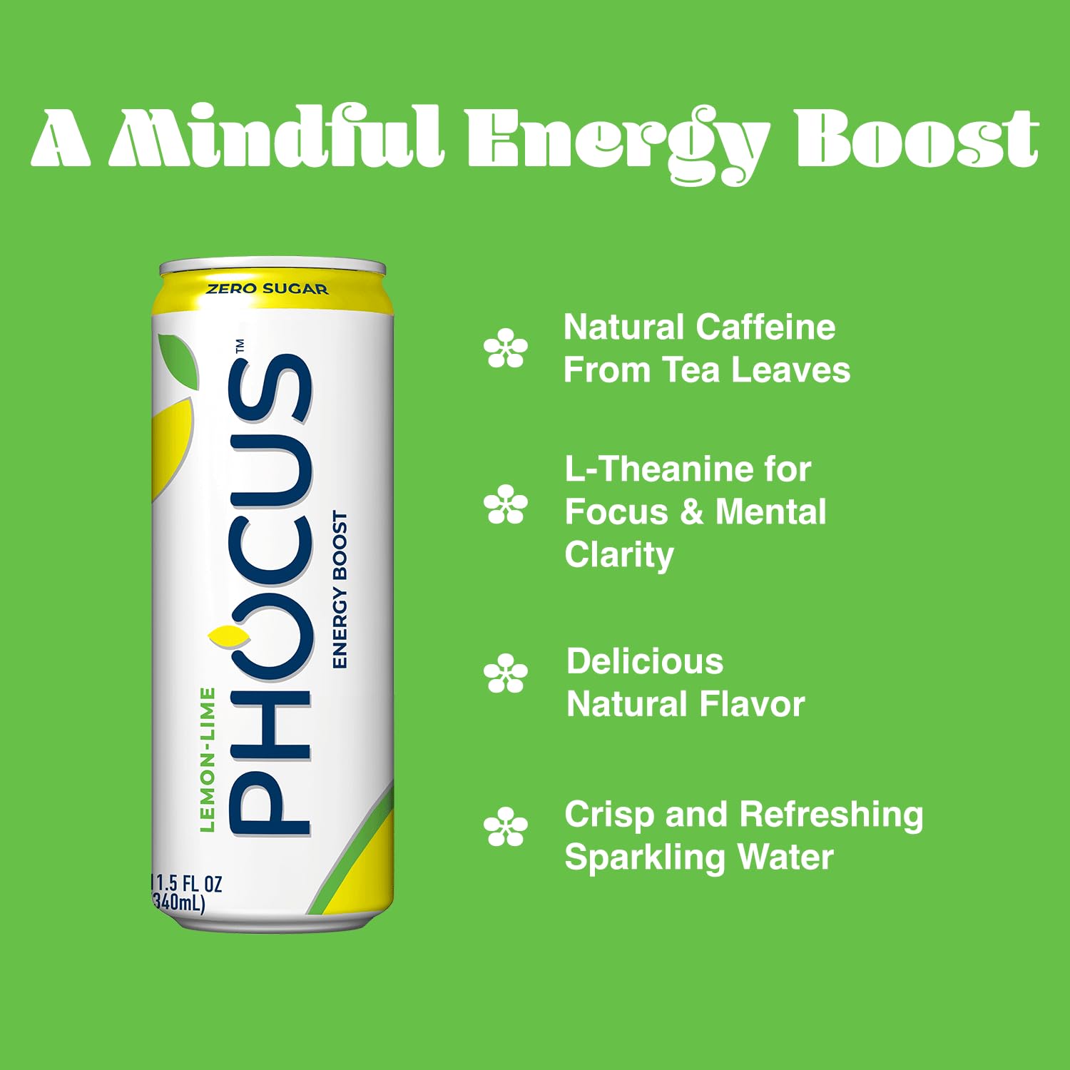 Chilled PHOCUS Lemon Lime can ready for a refreshing energy boost.