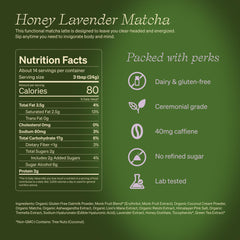 Clevr Honey Lavender Matcha SuperLatte mug ready for hot or iced lattes with rich aroma.