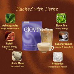 Clevr London Fog Latte with frothy foam, cafe-style texture at home.