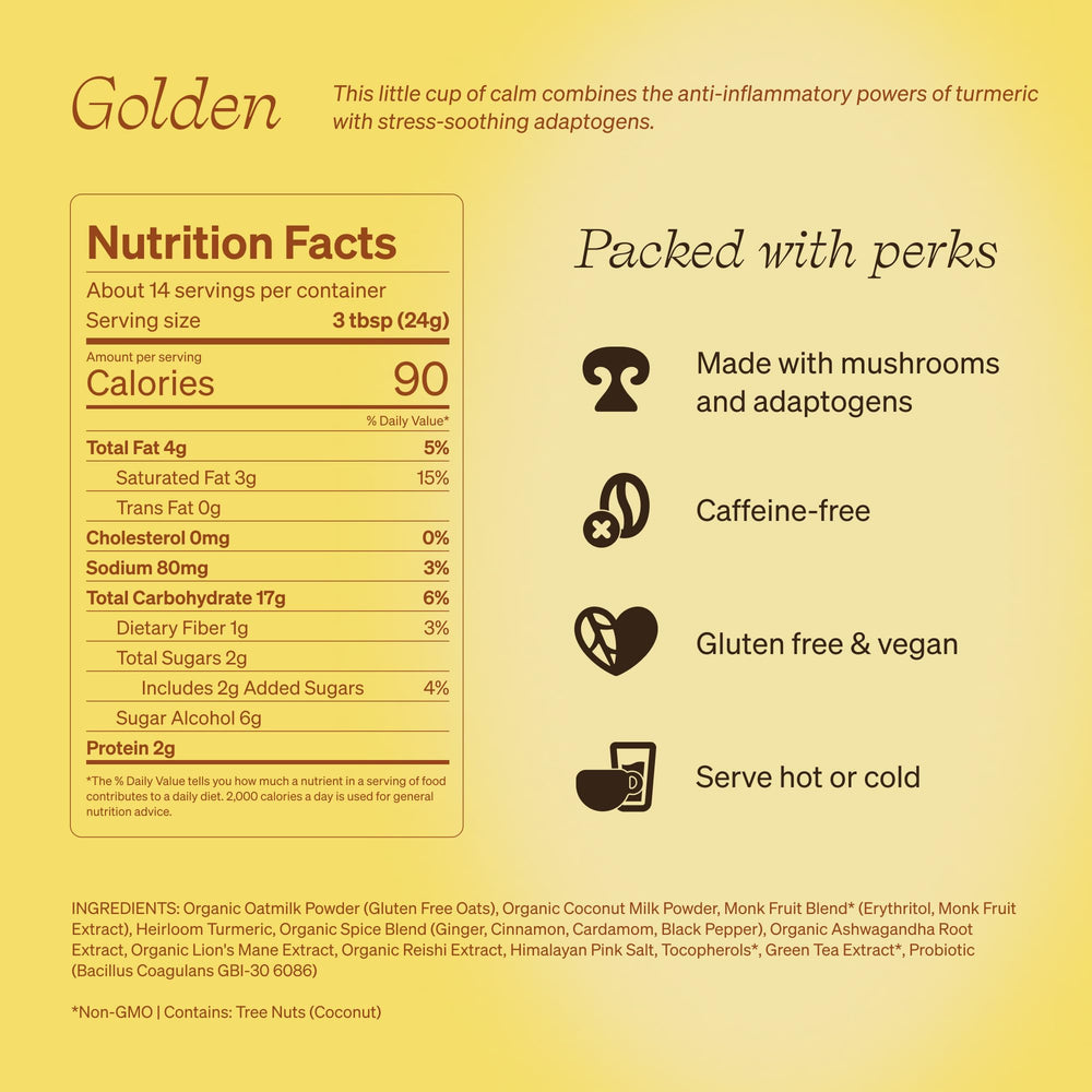 Clevr turmeric powder with measuring spoon for quick, flavorful Golden SuperLatte
