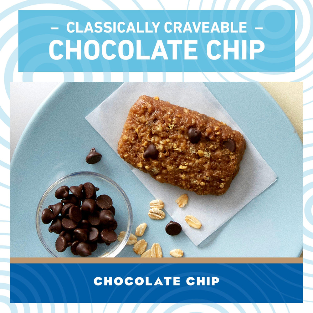 Detail of chocolate chips in CLIF Bar Minis Chocolate Chip bar.