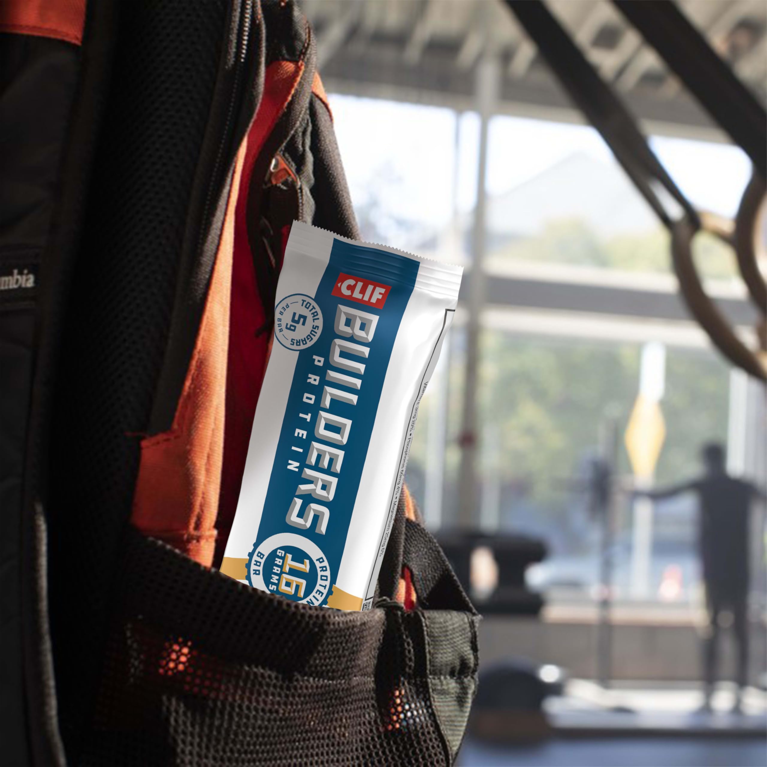 GLUTEN-FREE badge on CLIF BUILDER'S Crispy bar packaging