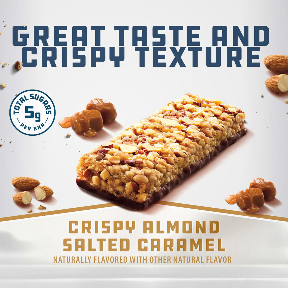 Salted caramel drizzle visible on CLIF BUILDER'S Crispy bar