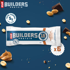 Whey protein close-up in CLIF BUILDERS bar texture.