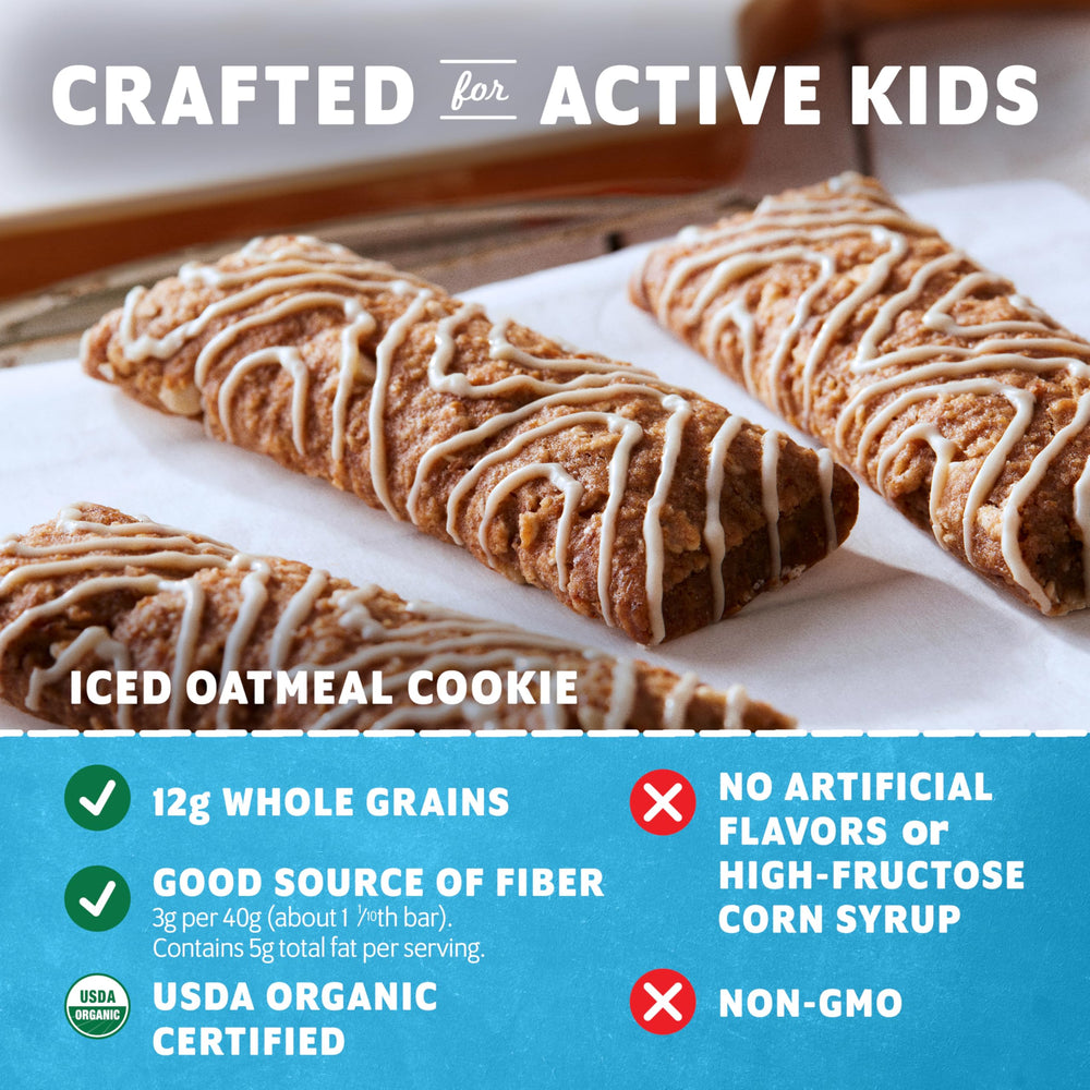 Clif Kid ZBar Iced Oatmeal Cookie no artificial flavors descriptor.