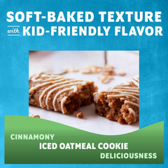 Clif Kid ZBar Iced Oatmeal Cookie 12g whole grains per bar highlight.