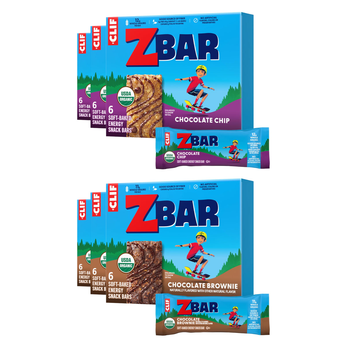 Clif Kid ZBar Chocolate Chip bar for quick lunchbox snacks and steady energy.