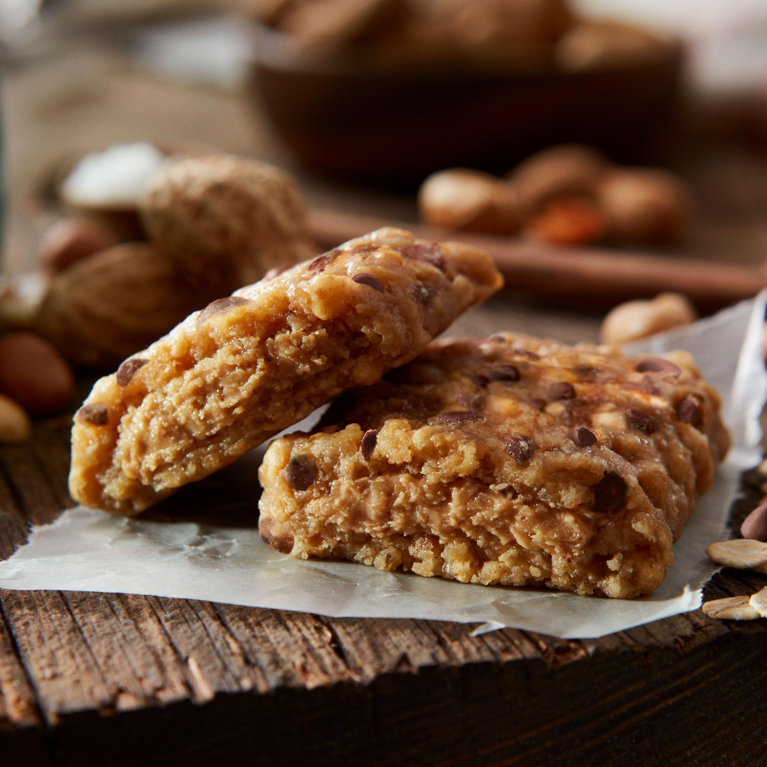 Cross-section showing creamy peanut butter filling inside CLIF Nut Butter Bar.