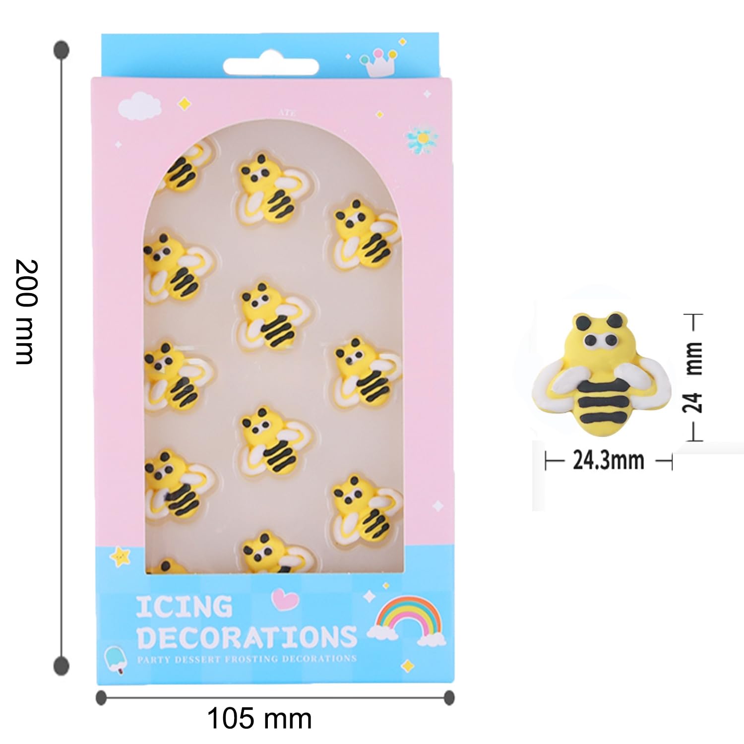Clonynix bee toppers on cookies create charming edible details