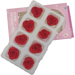 Clonynix edible big rose toppers for cakes and cupcakes, adding romantic decoration.