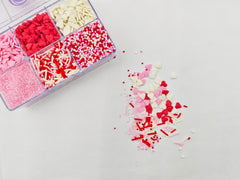 Clonynix edible Valentines sprinkles sanding sugar creates sparkly edges
