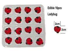Clonynix ladybug sprinkles on a cake as decorative toppers
