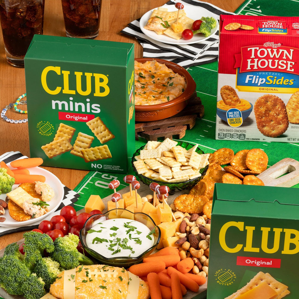 Club Crackers Minis salad topping ready to elevate greens with crunch.