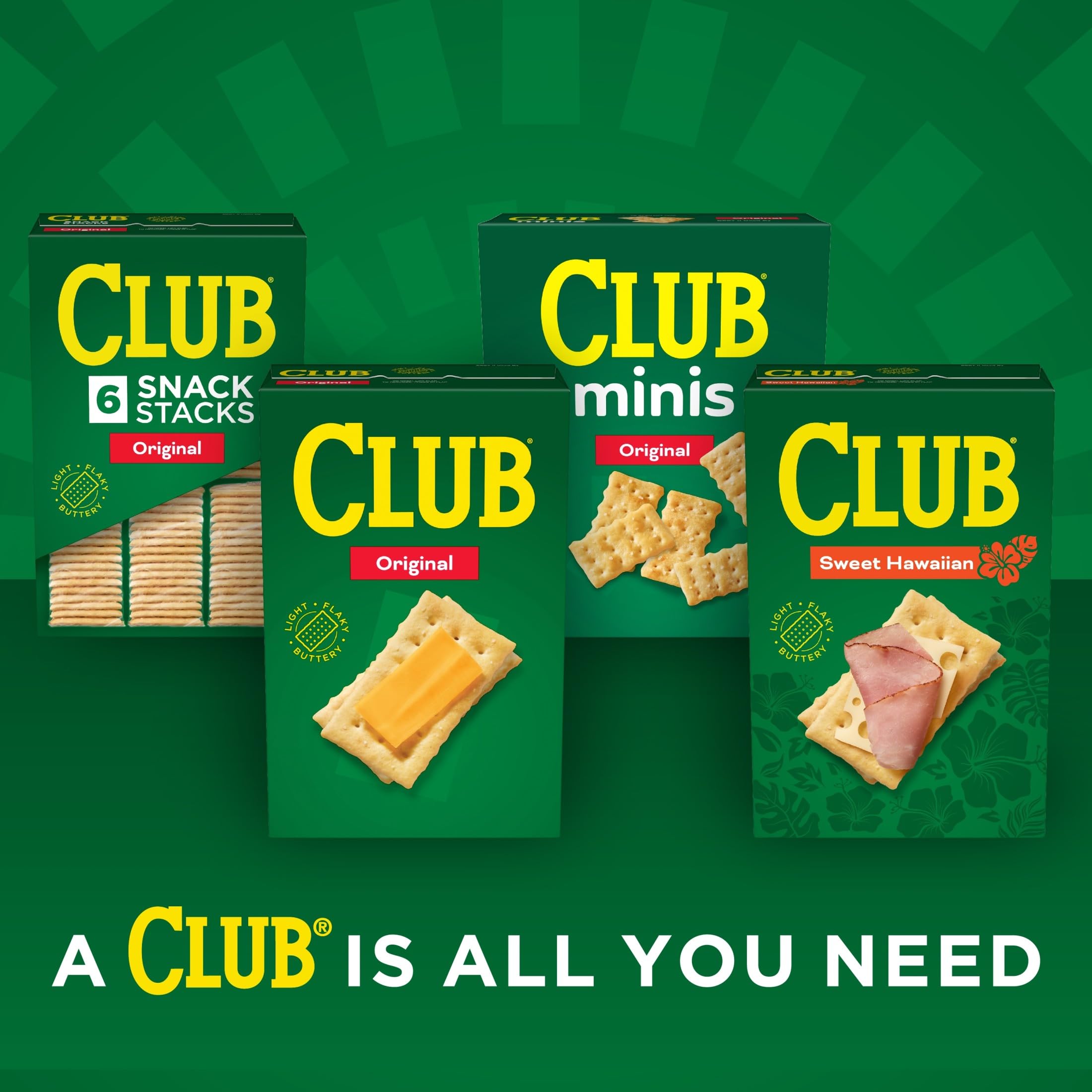 Club Crackers Minis ready-to-eat crackers presented for sharing with friends.