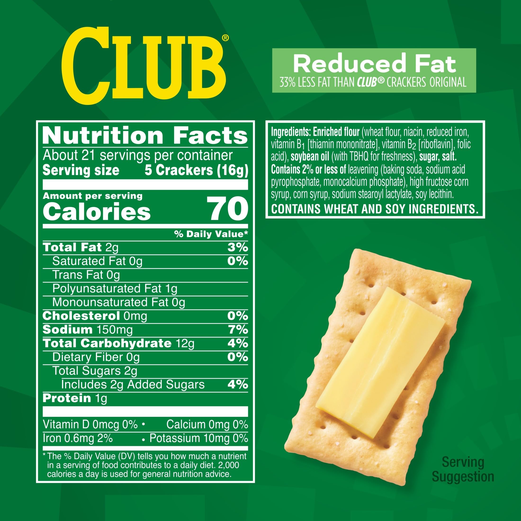 Club Crackers Reduced Fat crackers closeup with flaky golden edges