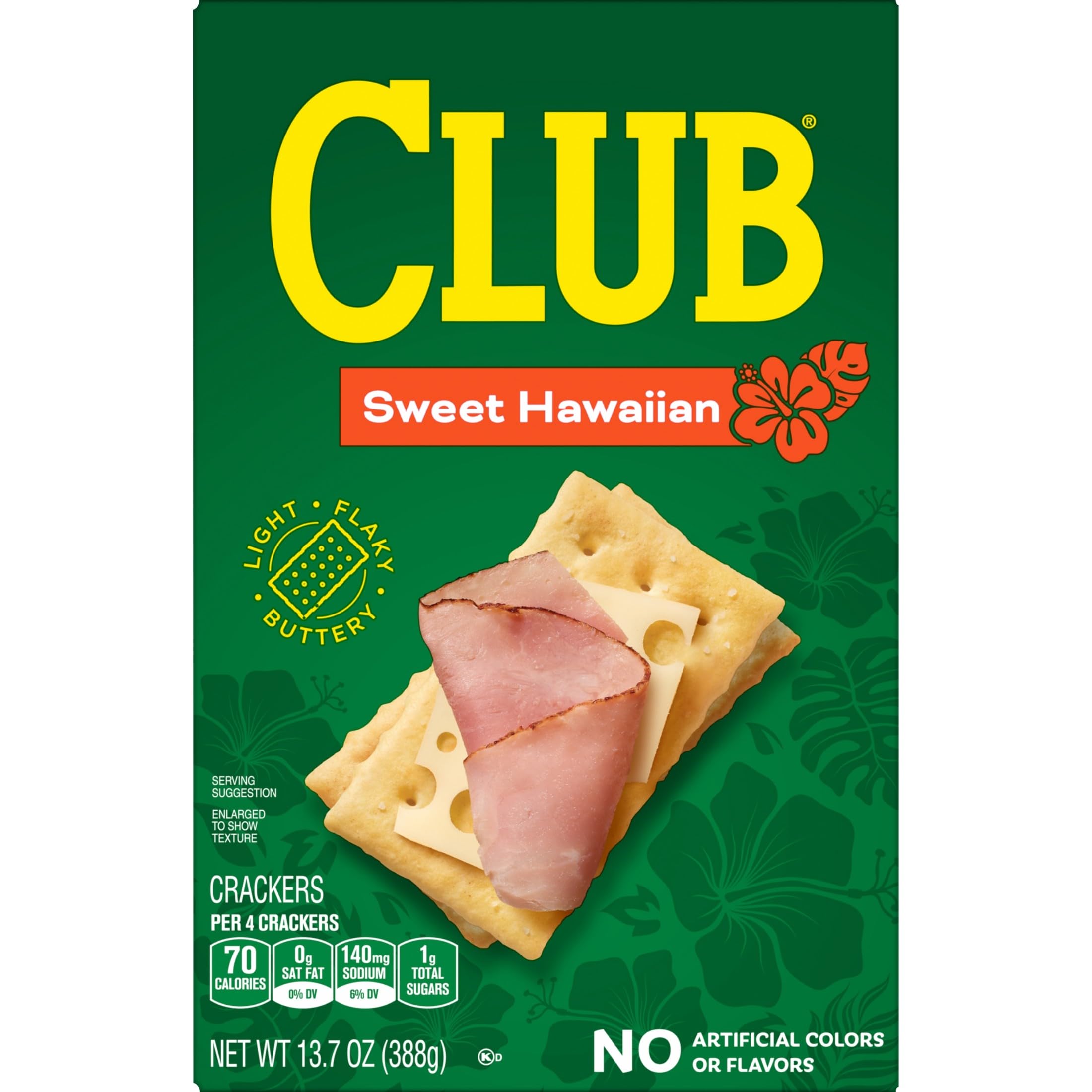 Club Crackers Sweet Hawaiian with fruit on a platter for a balanced bite
