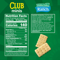 Close-up of flaky Club Minis crackers with ranch flavor.