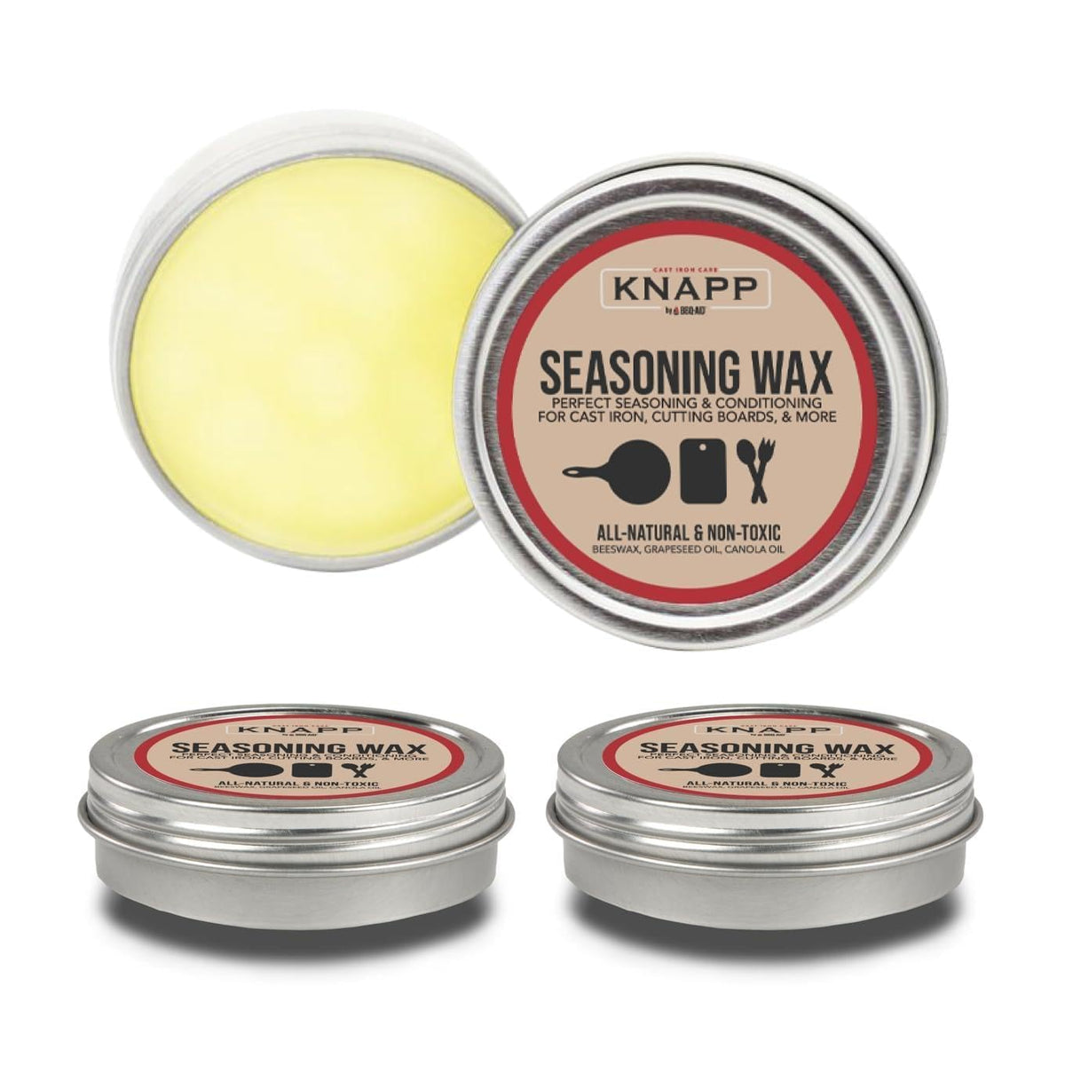 CM Scrubber Knapp seasoning wax bottle closeup highlighting premium 2 oz packaging