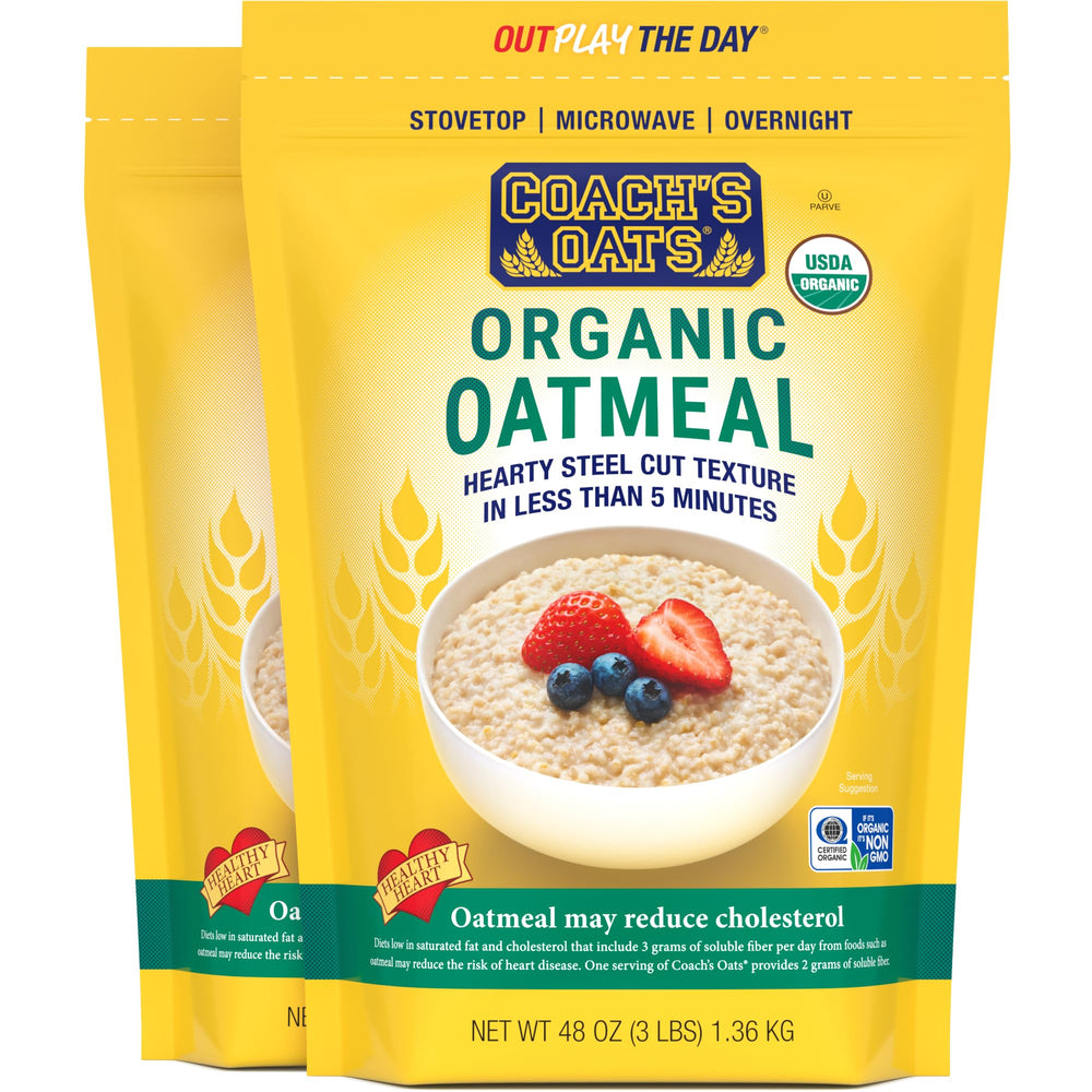 COACH'S OATS organic oatmeal 48oz bag ready for quick breakfasts