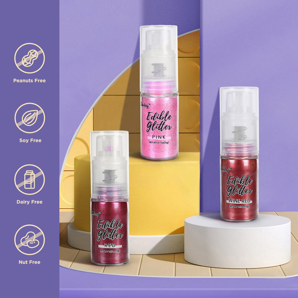 Cobakey pink luster dust style glitter for desserts like chocolate